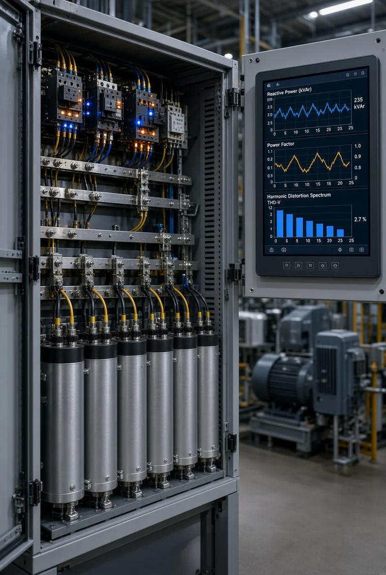Equipo industrial de compensación de energía reactiva
